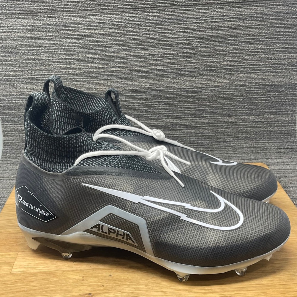 Nike Alpha Menace Elite 3 Men 15W Wide Gray Black Football Cleats DR5661-001 NEW